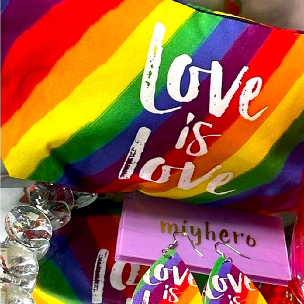 NWT Love is love rainbow bag and earrings
